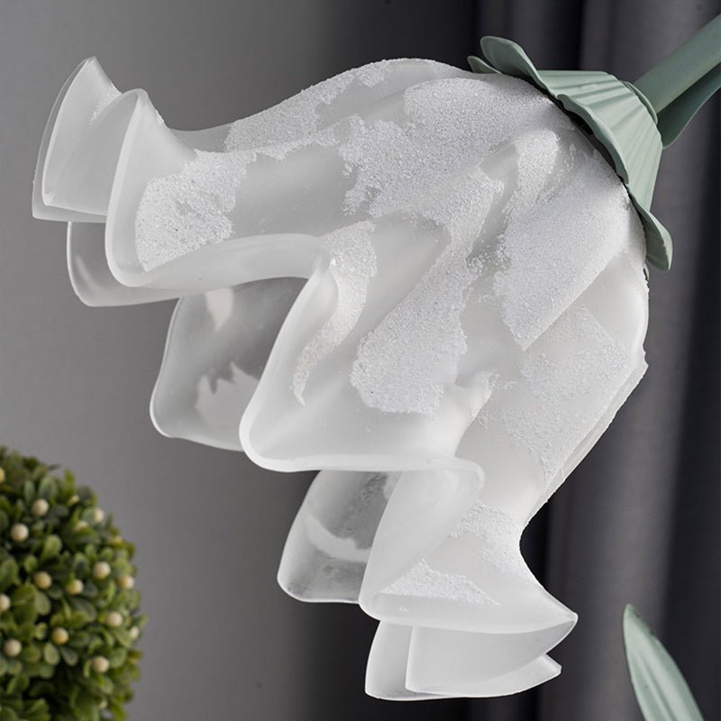 Moderne Art Deco Rose Blume Acryl Eisen 1-Licht Tischlampe für Schlafzimmer 