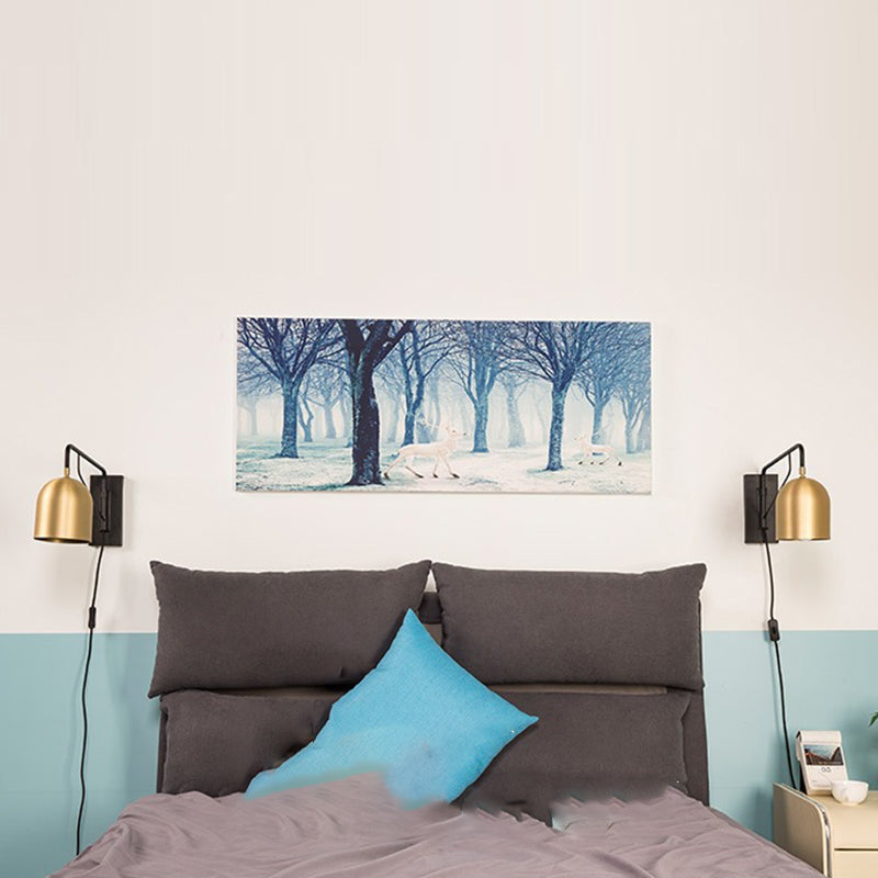 Lampe murale contemporaine en fer cylindrique rectangulaire à 1 lumière pour salon 