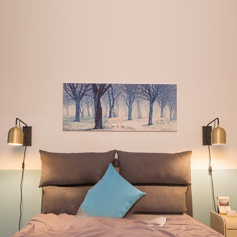 Lampe murale contemporaine en fer cylindrique rectangulaire à 1 lumière pour salon 