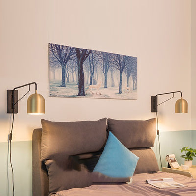 Lampe murale contemporaine en fer cylindrique rectangulaire à 1 lumière pour salon 