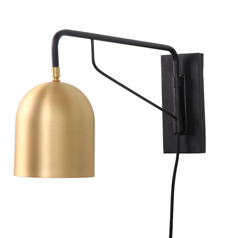 Lampe murale contemporaine en fer cylindrique rectangulaire à 1 lumière pour salon 