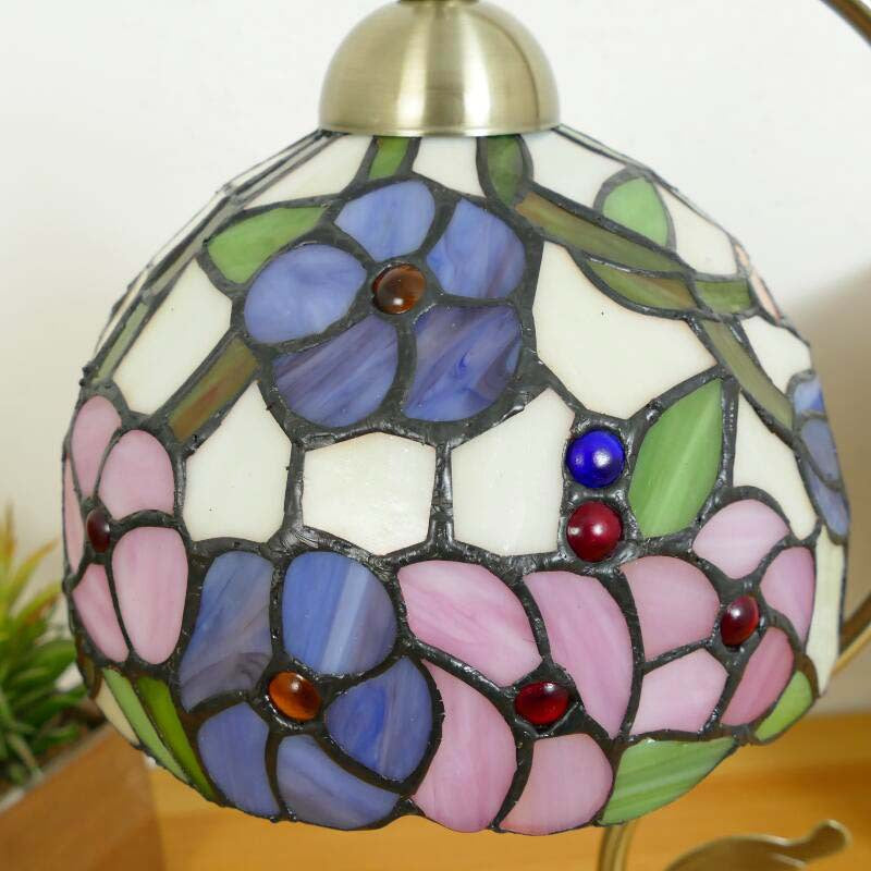 Traditionelle Tiffany-Halbrundmuster-Glas-Eisen-1-Licht-Tischlampe für das Wohnzimmer 