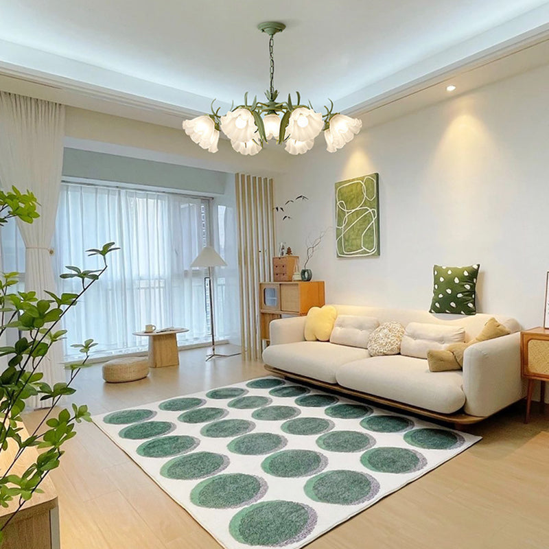 Traditionelle französische Glockenblume Zweig Blatt Glas Eisen 7/9 Licht Kronleuchter für Wohnzimmer 