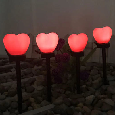 ضوء LED خارجي على شكل قلب بسيط حديث يعمل بالطاقة الشمسية ومقاوم للماء مصنوع من البلاستيك ABS مع قابس أرضي للحديقة 