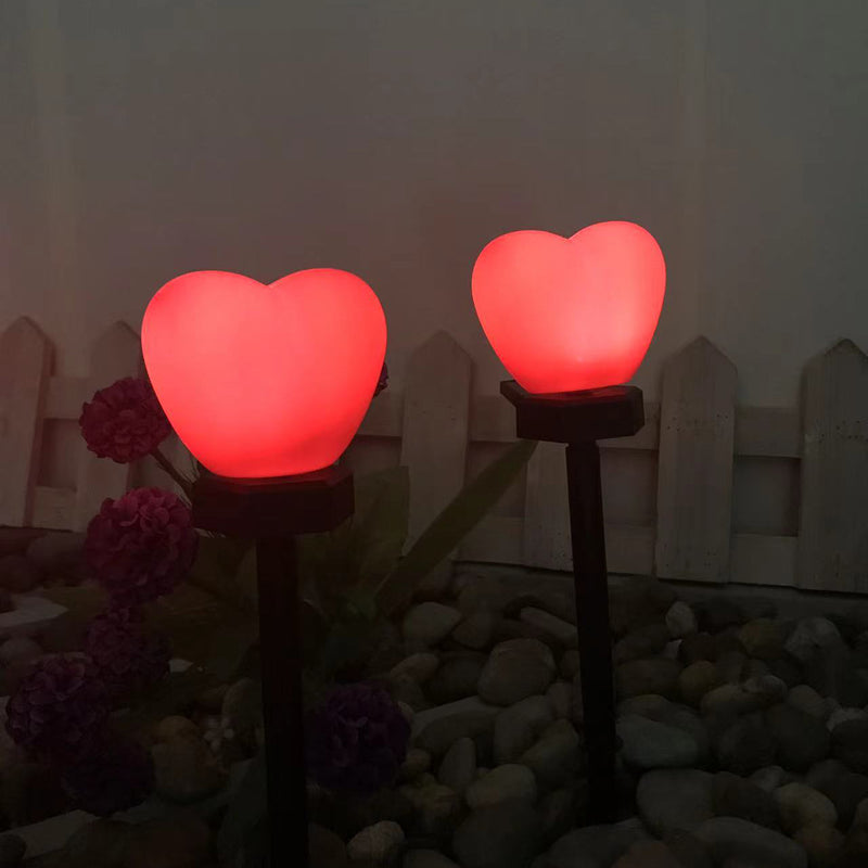 ضوء LED خارجي على شكل قلب بسيط حديث يعمل بالطاقة الشمسية ومقاوم للماء مصنوع من البلاستيك ABS مع قابس أرضي للحديقة 