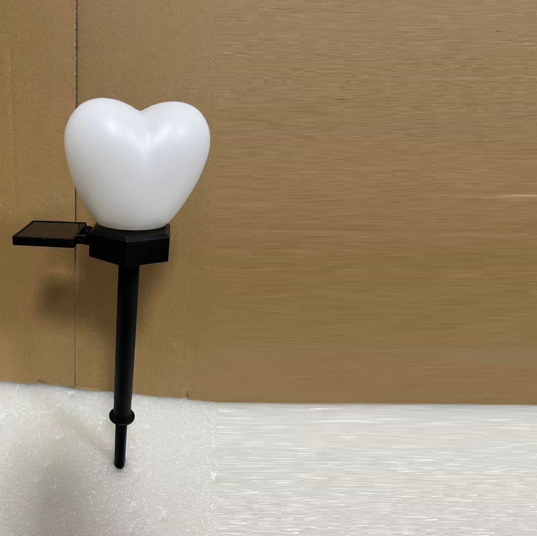 Modern Simplicity Heart Shape Solar Waterproof ABS Plastic LED Outdoor Ground Plug Light For Garden