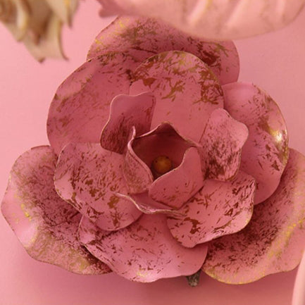 Traditionelle französische florale Rose Gras Glas Eisen 3/5 Licht Semi-Flush Deckenleuchte für Wohnzimmer 