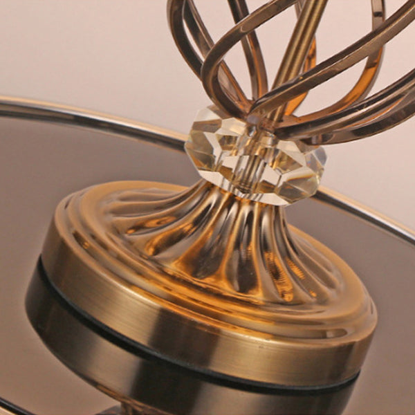 Lampe de table contemporaine scandinave en tube rond creux plié en tissu cristal fer 1 lumière pour salon 