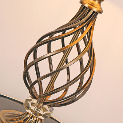 Lampe de table contemporaine scandinave en tube rond creux plié en tissu cristal fer 1 lumière pour salon 