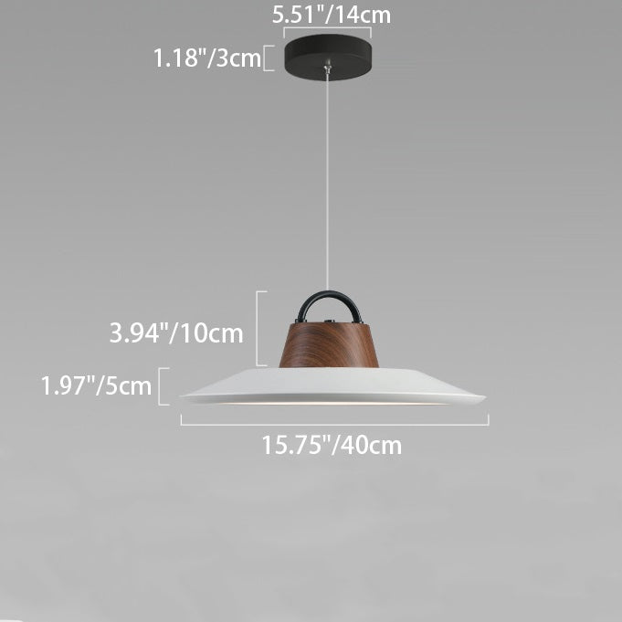 Lustre suspendu rond en aluminium et fer avec LED pour salon 
