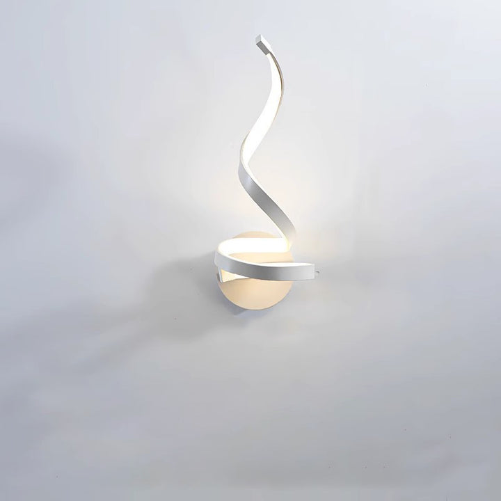 Contemporary Creative Curved Line Round Silicone Iron Aluminum LED Wall Sconce Lamp For Living Room