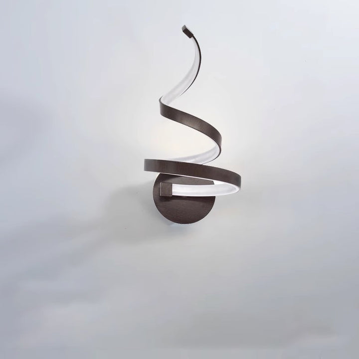 Contemporary Creative Curved Line Round Silicone Iron Aluminum LED Wall Sconce Lamp For Living Room