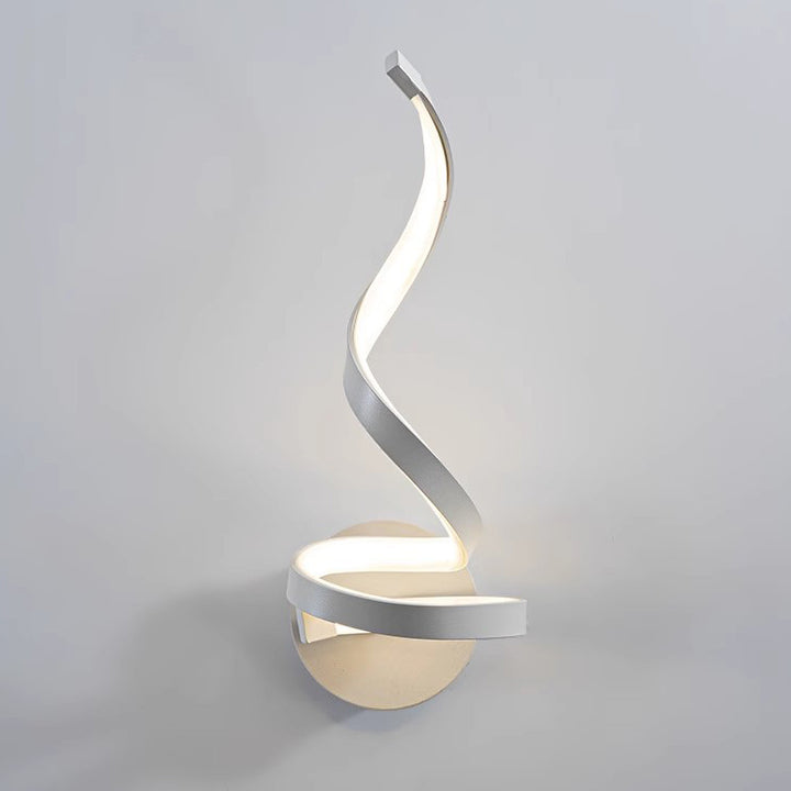 Contemporary Creative Curved Line Round Silicone Iron Aluminum LED Wall Sconce Lamp For Living Room