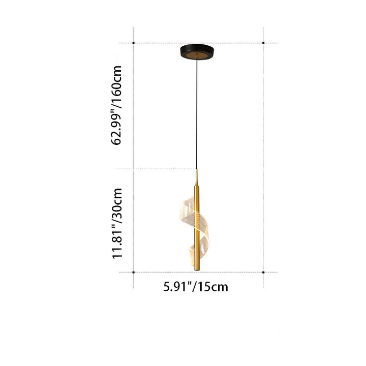 Lustre à LED en acrylique et fer incurvé scandinave contemporain pour salon 