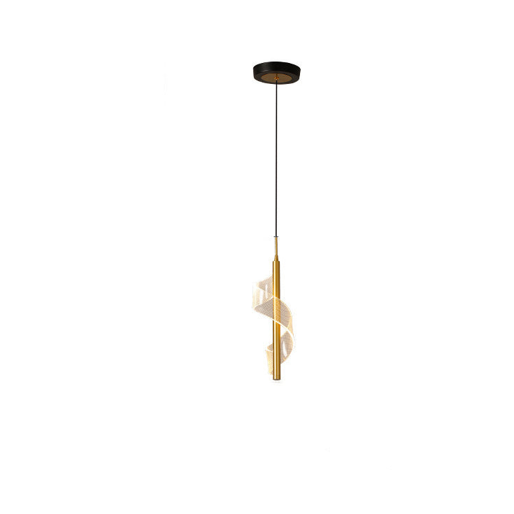 Zeitgenössische skandinavische gebogene lange Acryl-Eisen-LED-Pendelleuchte für das Wohnzimmer 