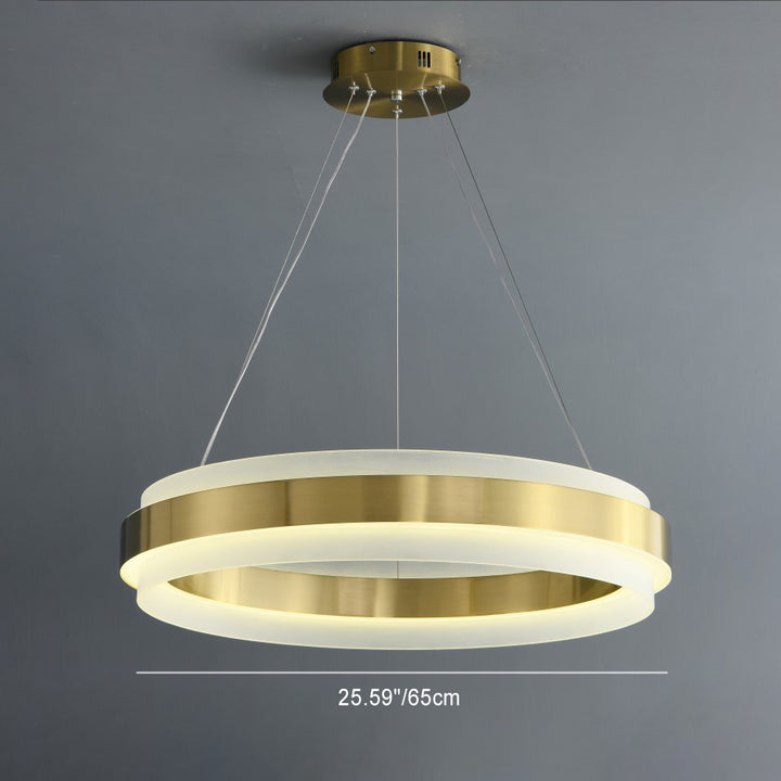 Lustre LED en acrylique et fer rond contemporain scandinave pour salon 