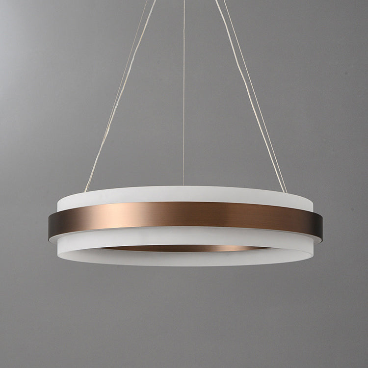 Lustre LED en acrylique et fer rond contemporain scandinave pour salon 