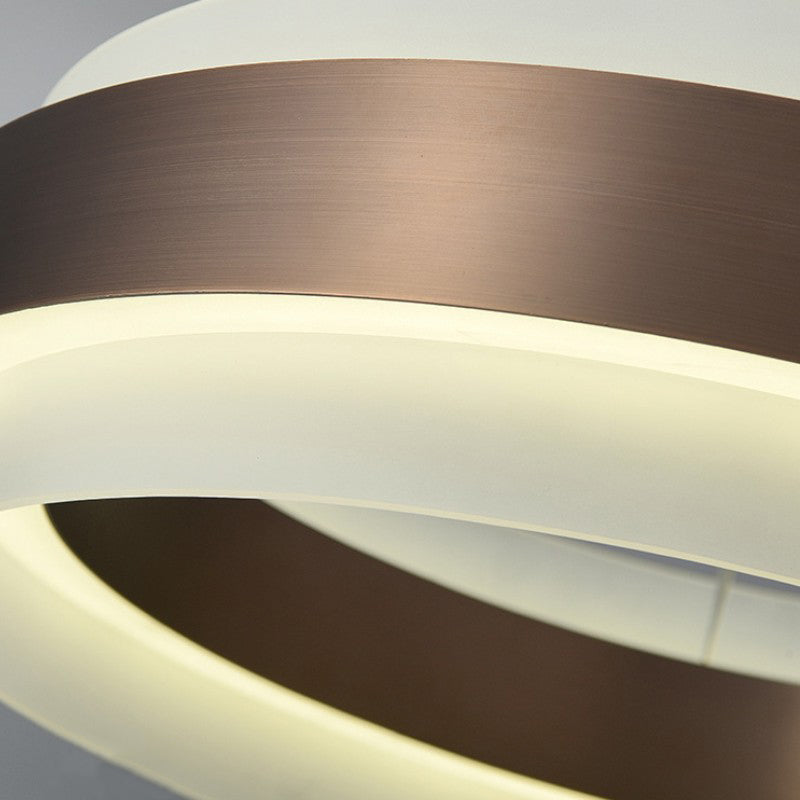 Lustre LED en acrylique et fer rond contemporain scandinave pour salon 