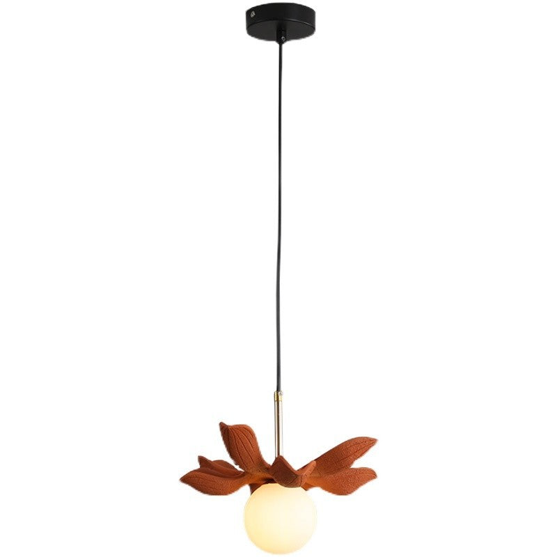 Lustre suspendu à une lumière en métal résine verre feuille personnalisé Orb créatif contemporain pour salon 