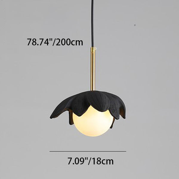 Lustre suspendu à une lumière en métal résine verre feuille personnalisé Orb créatif contemporain pour salon 