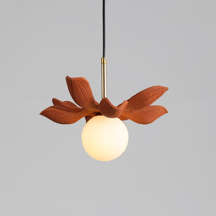 Lustre suspendu à une lumière en métal résine verre feuille personnalisé Orb créatif contemporain pour salon 
