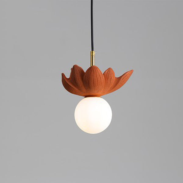Lustre suspendu à une lumière en métal résine verre feuille personnalisé Orb créatif contemporain pour salon 