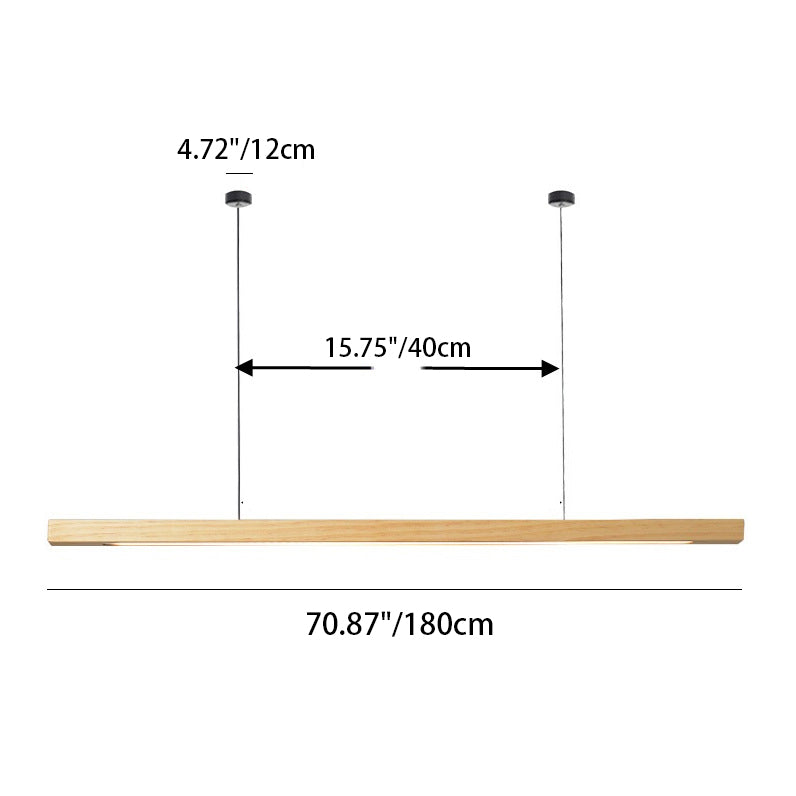 Modern Minimalist Long Round Disc PC Walnut Wood Aluminum LED Chandelier Island Light For Dining Room
