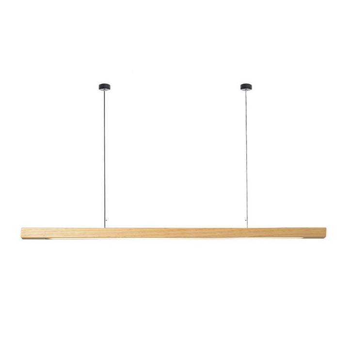 Modern Minimalist Long Round Disc PC Walnut Wood Aluminum LED Chandelier Island Light For Dining Room