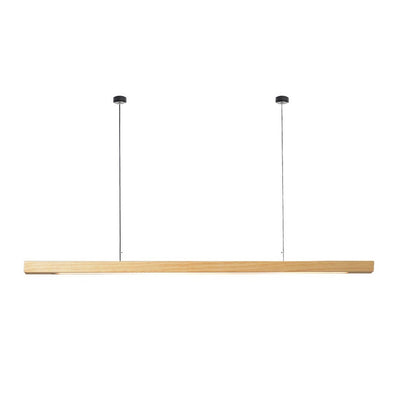 Modern Minimalist Long Round Disc PC Walnut Wood Aluminum LED Chandelier Island Light For Dining Room