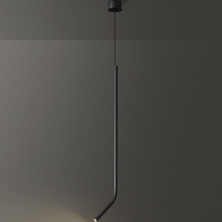 Zeitgenössische skandinavische lange LED-Pendelleuchte aus Messing für das Wohnzimmer 