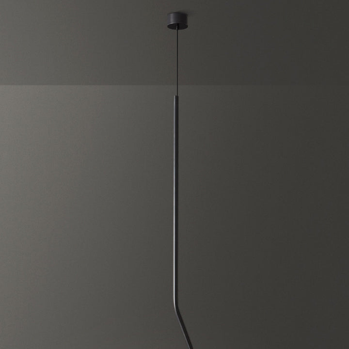 Zeitgenössische skandinavische lange LED-Pendelleuchte aus Messing für das Wohnzimmer 