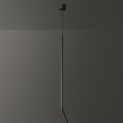 Lámpara colgante LED de latón de línea larga escandinava contemporánea para sala de estar 