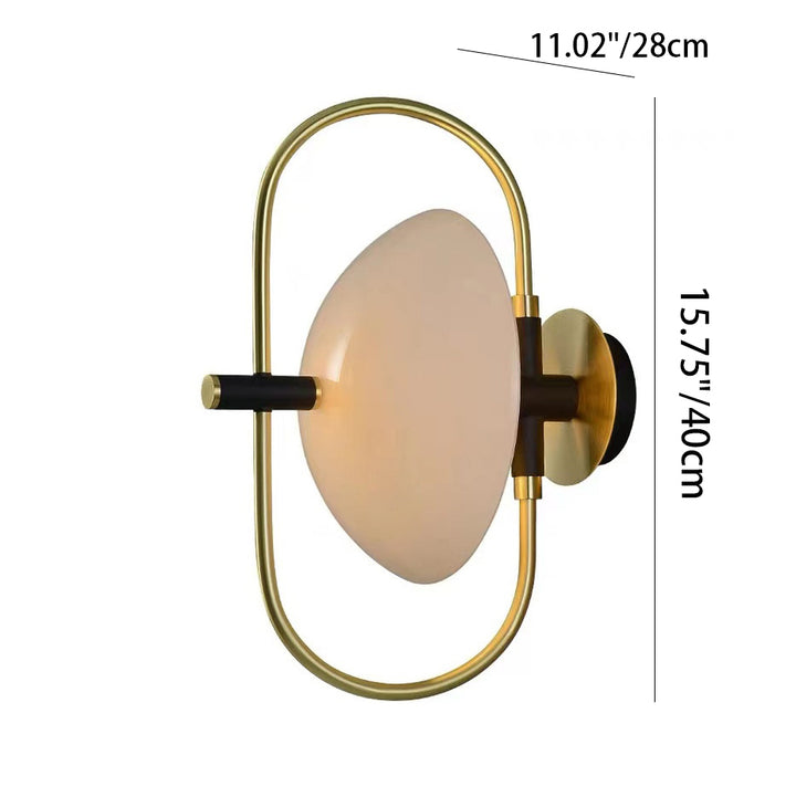 Moderne Luxus Runde Gebogene Ovale Glas Eisen 1-Licht Wandleuchte Lampe für Wohnzimmer 