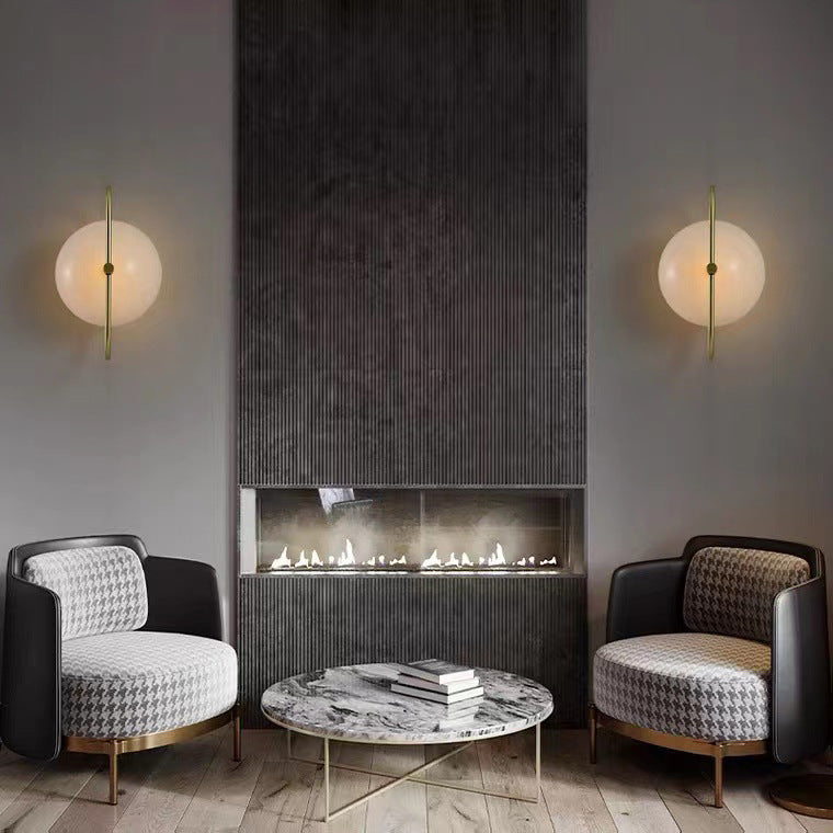 Moderne Luxus Runde Gebogene Ovale Glas Eisen 1-Licht Wandleuchte Lampe für Wohnzimmer 