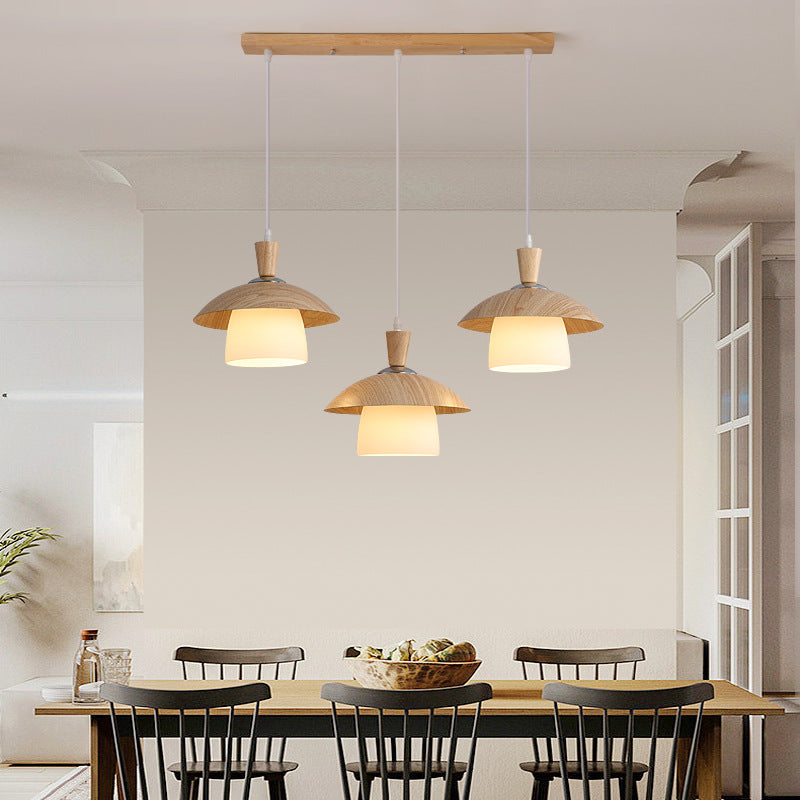 Lustre contemporain scandinave en verre rond en forme d&