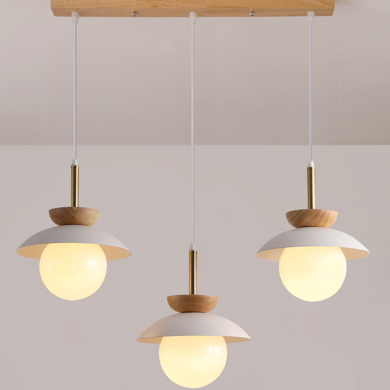 Lustre contemporain scandinave en verre rond en forme d&