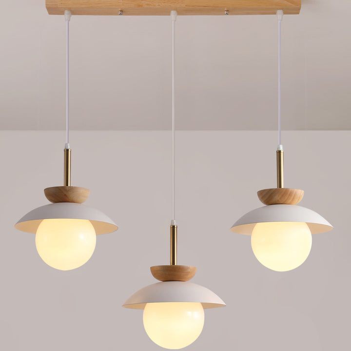 Lustre contemporain scandinave en verre rond en forme d&