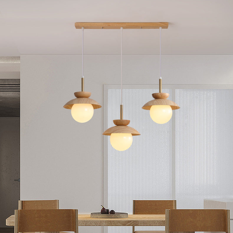 Lustre contemporain scandinave en verre rond en forme d&