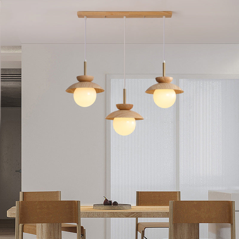 Lustre contemporain scandinave en verre rond en forme d&
