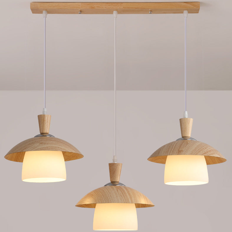 Lustre contemporain scandinave en verre rond en forme d&