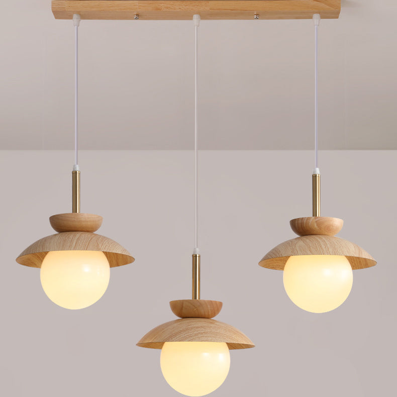 Lustre contemporain scandinave en verre rond en forme d&