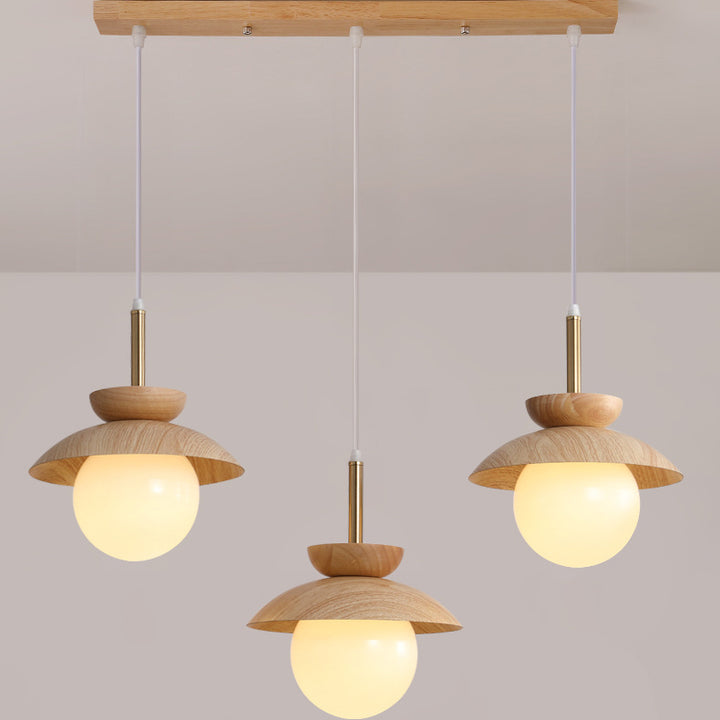 Lustre contemporain scandinave en verre rond en forme d&