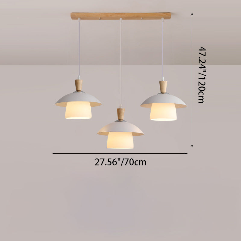 Lustre contemporain scandinave en verre rond en forme d&