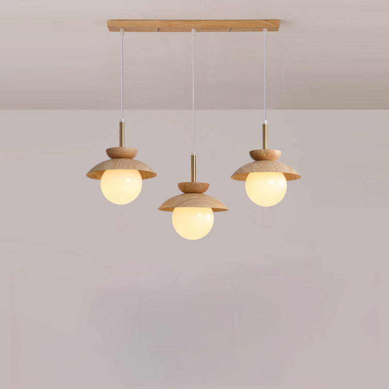 Lustre contemporain scandinave en verre rond en forme d&
