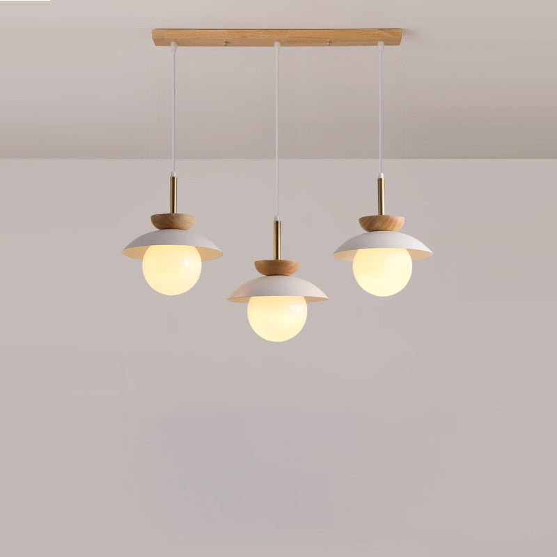Lustre contemporain scandinave en verre rond en forme d&