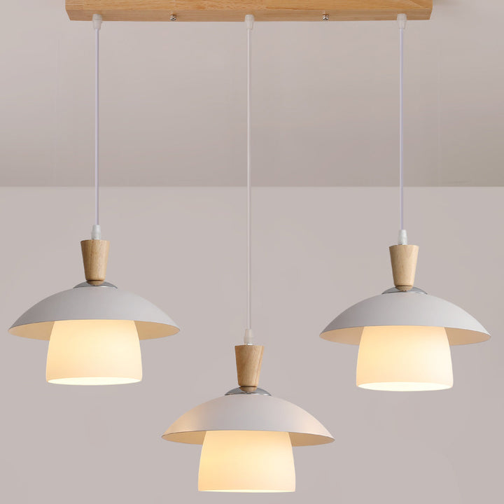 Lustre contemporain scandinave en verre rond en forme d&