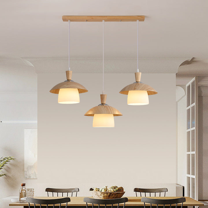 Lustre contemporain scandinave en verre rond en forme d&