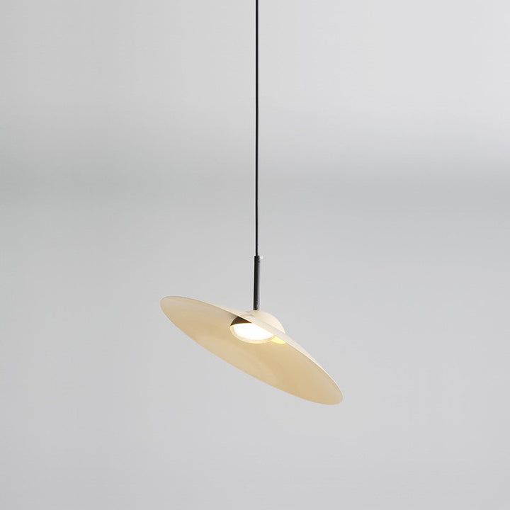 Contemporary Nordic Disc Round Glass Iron LED Pendant Light For Living Room