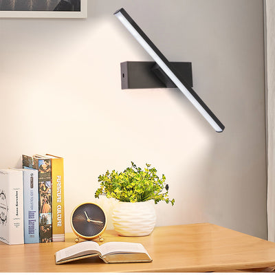 Moderne minimalistische lange rechteckige Silikon-Eisen-LED-Wandleuchte für das Schlafzimmer 