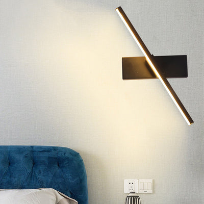 Moderne minimalistische lange rechteckige Silikon-Eisen-LED-Wandleuchte für das Schlafzimmer 